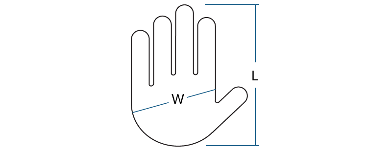 NRS Women's Glove Sizing Metric